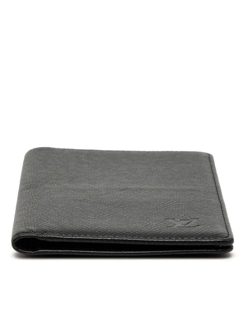 Louis Vuitton Taiga Portoballe Carte Cles Bifold Wallet Black Leather